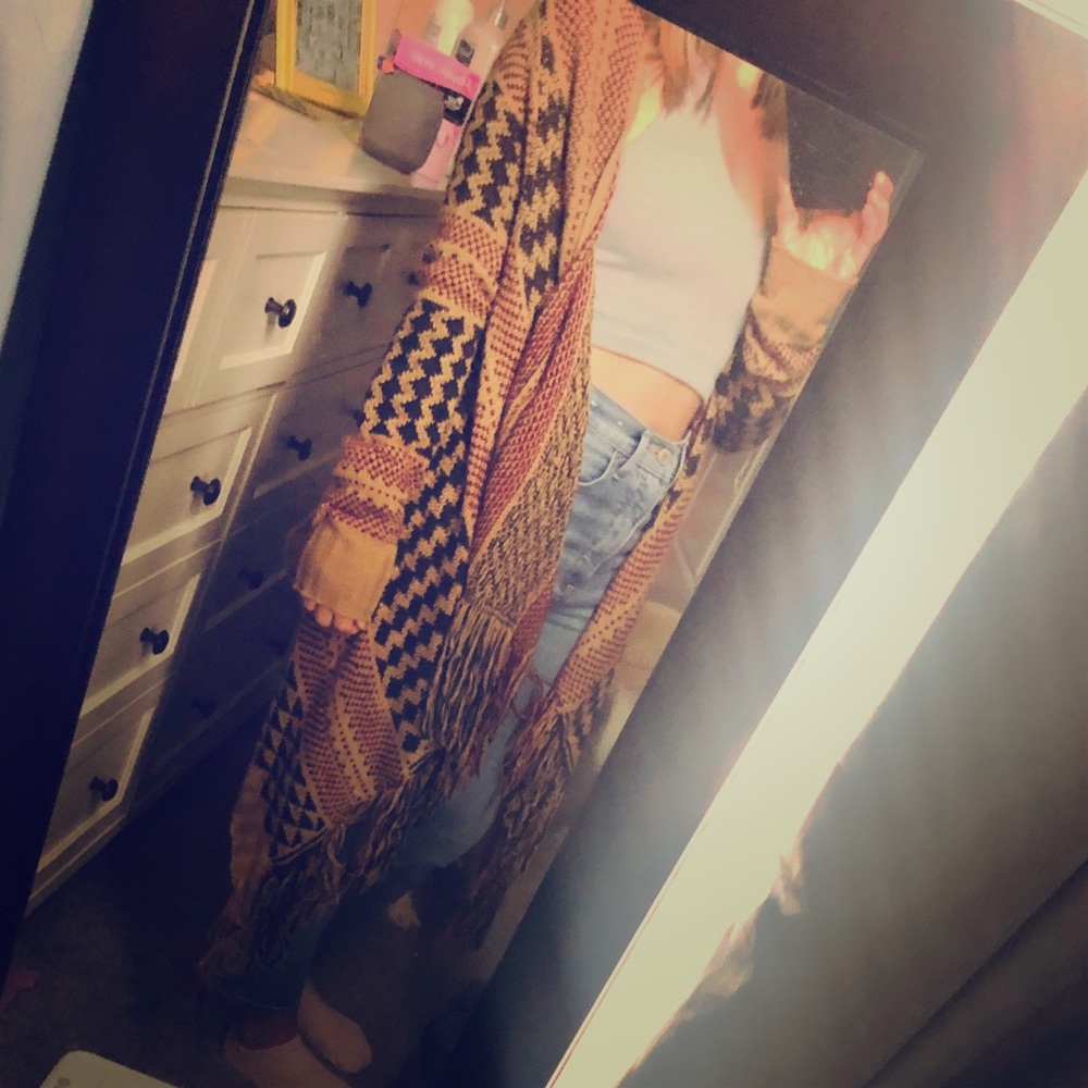 Earthy vibes long cardigan sweater